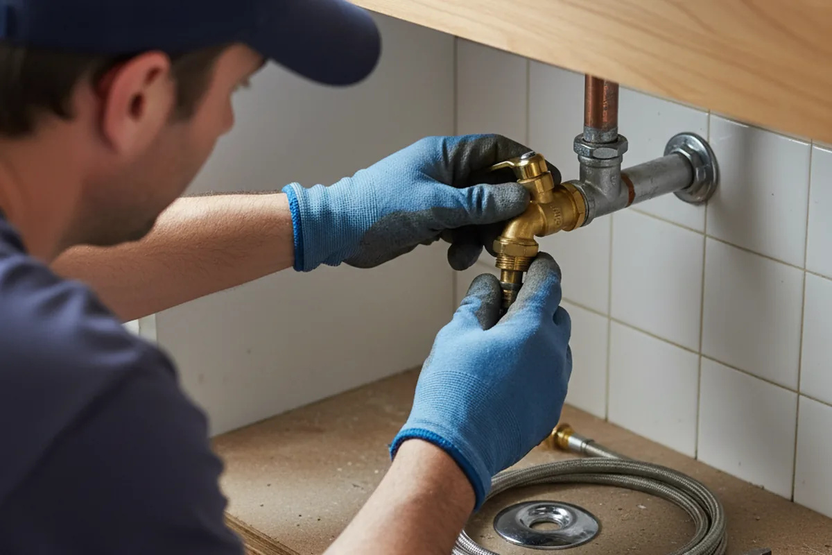 Shutoff valve and fitting work during Burst Pipe Repair in Fullerton